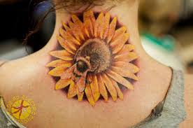 Sunflower Tattoo With Bee Sunflower Tattoo Design Rose Tattoo Design Bee Tattoo