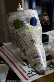 Starting To Look A Little Creepy Now Particularly With The Big Round Eyes O O More Papier Mache Added To Th Plague Doctor Mask Doctor Mask Plague Mask