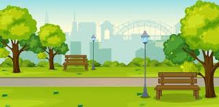Un Parc En Cite Urbaine En 2020 Illustration De Paysage Fond De Dessin Anime Fond Ecran Halloween