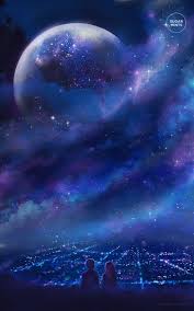 Anime Space Postcard Fantasia Etsy Fantasy Posters Anime Scenery Anime Galaxy