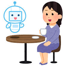 AIと話す人のイラスト（女性） | かわいいフリー素材集 いらすとや