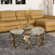 A distinctive choice for your living room. Round Glass Coffee Table With Stainless Steel Rose Gold Fish Scale Base Buy Metal Coffee Metal Furniture Design Custom Metal Furniture Iron Furniture Design