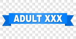 ADULT XXX Text On A Ribbon. Designed With White Title And Blue Stripe.  Vector Banner With ADULT XXX Tag On A Transparent Background. Клипарты,  SVG, векторы, и Набор Иллюстраций Без Оплаты Отчислений.
