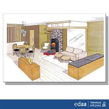 Travaux D Eleves La Perspective D Emmanuelle Restitue Bien Les Proportions Du Sejour De Son Appartement A En 2020 Deco Interieure Decoration Interieure Appartement
