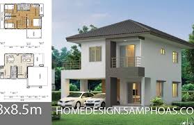 House Plans 8 8 5m With 3 Bedrooms House Plans Modern Small House Design House