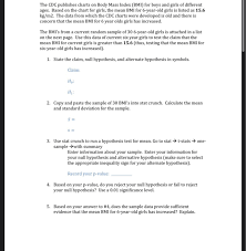 Solved The Cdc Publishes Charts On Body Mass Index Bmi