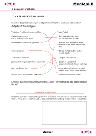 Zucker Erganzungen Mit Losungen Unterrichtsmaterial In Den Fachern Biologie Hauswirtschaft Lehrer Planer Hauswirtschaft Biologie