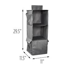 3 shelf hanging closet organizer. 3 Shelf Hanging Closet Organizer Grey