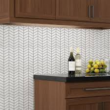 Black And White Kitchen Floor Tile Lowes Elida Ceramica Tribal White Ceramic 12 In X 12 In Polished Porcelain Mosaic Wall Tile Lowes Com Porcelain Wall Tile Wall Tiles Porcelain Mosaic