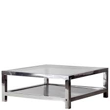 60 x 60 cm (l x b) große tischplatte ein, die reichlich platz für das zubehör zu einem gemütlichen. Moderner Quadratischer Couchtisch Aus Poliertem Edelstahl Mit Glasplatte
