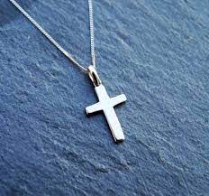 Small cross pendant in 14k gold. Solid Hand Made 9ct Gold Cross Necklace In Yellow Rose White