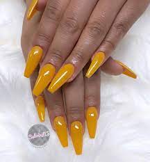 I Believe Mustard Is One Of The Most Amazing Condiments Naillabousa Sc 71 Sculptured Acrylic N Sculptured Acrylic Nails Coffin Nails Designs Coffin Nails