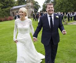 The late late show with james corden premiered this week, and while the show is still trying to figure out its footing, one thing is definitely clear: Plenty Of Jokers On The Guest List James Corden Weds Julia Carey In Lavish 250 000 Ceremony With Star Studded Friends And A Few Comedy Pals Celebrity Bride Celebrity Wedding Photos Celebrity Weddings