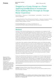 If you have photos, descriptions, contact information, social media. Pdf Trapped As A Group Escape As A Team Applying Gamification To Incorporate Team Building Skills Through An Escape Room Experience