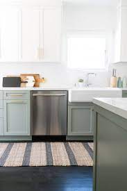 We see subway white backsplash tile, sage green cabinets, and quartz white countertop again in another transitional kitchen. Refine Define 7 Gorgeous Green Kitchens Green Kitchen Kitchen Renovation Kitchen Design