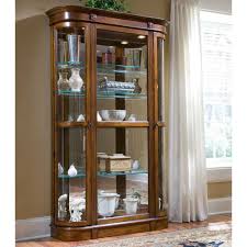 Pulaski Pecan Curio Glass Display Cabinets Curio Cabinet Pulaski Furniture Furniture