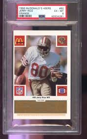 We did not find results for: Amazon Com 1986 Mcdonald S Mcdonalds 49ers 80 Jerry Rice Rookie Rc Psa 6 Graded Football Card Nfl Collectibles Fine Art