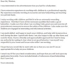 Babysitter Cover Letter Example Learnist Org
