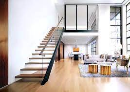 Gold Tables Stairs In Living Room Home Interior Design