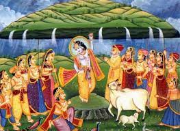 Image result for Images of krishna and govardhan