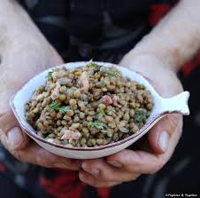 Salade De Lentilles Blondes De Saint Flour Lardons Et Echalotes Recette Salade De Lentilles Lentilles Blondes Recettes De Cuisine