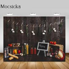 Browse our selection for your next photo shoot or trade show. Buy Menu Kitchen Newborn Little Chef Birthday Portrait Backdrop Photo Studio Cook Birthday Cake Smash Background Wooden Bread Tomato Cicig