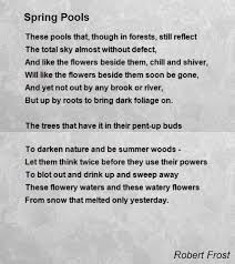 Spring Pools Poem By Robert Frost Poem Hunter Poems About Stars Ozymandias Poem John Keats Poems