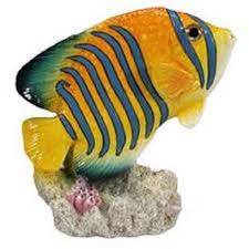 The size of the black spot increases as the fish grows larger, until nearly the entire body is covered by it. December Diamonds Yellow And Blue Tropical Fish On Coral Figurine 4342023 New Walmart Com Walmart Com