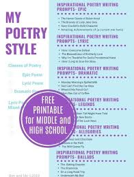 Free Inspirational Poetry Writing Prompts Printable Middle School And High School Homeschool Giveaways Writing Prompts Poetry Writing Prompts Writing Poetry