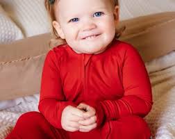 Red Baby Bamboo Zipper Romper Pajamas–unisex Toddler Sleepwear–gender  Neutral Baby Outfit–newborn Shower Gift–girl Boy Day Nightwear Nursery