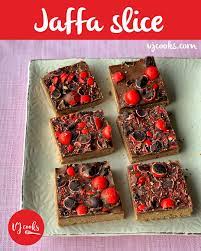 No Bake Jaffa Slice Chocolate Orange Flavour Slice Vj Cooks Recipe Chocolate Recipes Baking Chocolate Topping