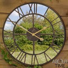 Buy the best and latest large outdoor clocks waterproof on banggood.com offer the quality large outdoor 1 393 руб. 40cm Metal Roman Numeral Mirror Garden Clock By About Time 34 99 Garden Mirrors Garden Clocks Outdoor Mirror