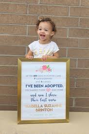 The most common adoption gifts material is metal. After 682 Days In Foster Care This Little Cutie Is Ours Forever My Sister In Law Made This Beautiful Adopt Adoption Photography Adoption Photos Adoption Gifts