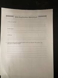 (1) helicase begins to break the hydrogen bonds between nitrogen bases (2) free floating nucleotides pair up with exposed nitrogen bases (3) dna polymerase . Dna Replication Worksheet Answer The Following Chegg Com