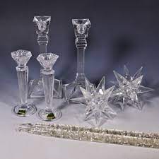 Godinger set of 4 crystal pineapple coasters by shannon. Lot Art Shannon And Marquis By Waterford Crystal Candle Holders