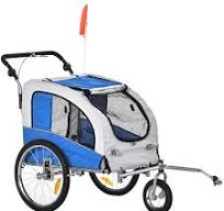 Aosom Dog Bike Trailer 2-In-1 Pet Stroller with Canopy and ...