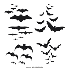 Set Of Bat Silhouettes Flying Each Set Comes In A Different Style And Includes Bat Silhouette Halloween Silhouettes Halloween Outdoor Decorations