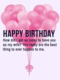 The hangman brought a choker for his wife as a birthday present. I M Lucky To Have You As My Wife Happy Birthday Card Birthday Greeting Cards By Davia