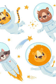 Animals Astronauts Space Team Cute Animal In Space Suits S 1031488 Characters Design Bundles Space Animals Character Design Animation Character Design