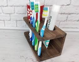 Toothbrush Holder Wall Handmade Wooden Toothbrush Holder Etsy In 2020 Wooden Toothbrush Toothbrush Holder Wall Brushing Teeth