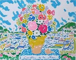 ジョン・ボッチ John Botz「カシス Cassis」 版画 99/300 サイズ 額縁外寸62.5x55.5x2.0㎝ 内寸54.5x47.5㎝  絵41.0x33.0㎝[k-119]