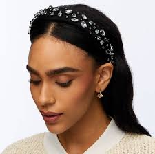 JET CRYSTAL EMBELLISHED ALICE HEADBAND