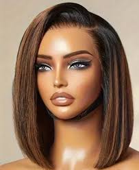 Ombre Highlight Bob Wig with Baby Hair