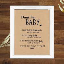 Don T Say Baby Baby Shower Signs Instant Download Baby Shower Card Sayings Rustic Baby Shower Dont Say Baby Game