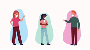 Industri dan industri rumah tangga diimbau untuk memproduksi. People Wearing Medical Masks With Social Distance Video By C Jemastock Stock Footage 422482620