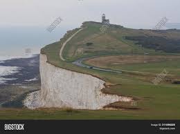 Hiking walking beach views pub walk. White Chalk Cliffs Image Photo Free Trial Bigstock