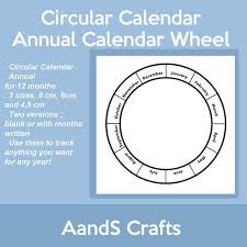 Annual Circular Calendar Calendar Wheel Yearly Blank Size 8cm 6cm 4 5 Cm Planner Addicts Blank Calendar Template Calendar