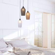 Kreativ led pendelleuchte kronleuchter chic mond sterne hängelampe schlafzimmer. 3 Flammige Pendelleuchte Mit Glasschirmen In Drei Farben E27 Wohnlicht