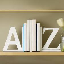 So Into This Design On Fab A To Z Bookend Fabforall White Bookend Bookends Unique Bookends