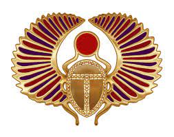 The scarab was depicted with the disc of ra in its claws in the 12th, 18th, and later dynasties and associated with other gods as a creative emblem. Golden Scarab Sweepstakes Ancient Egyptian Art Egyptian Goddess Art Egyptian Art